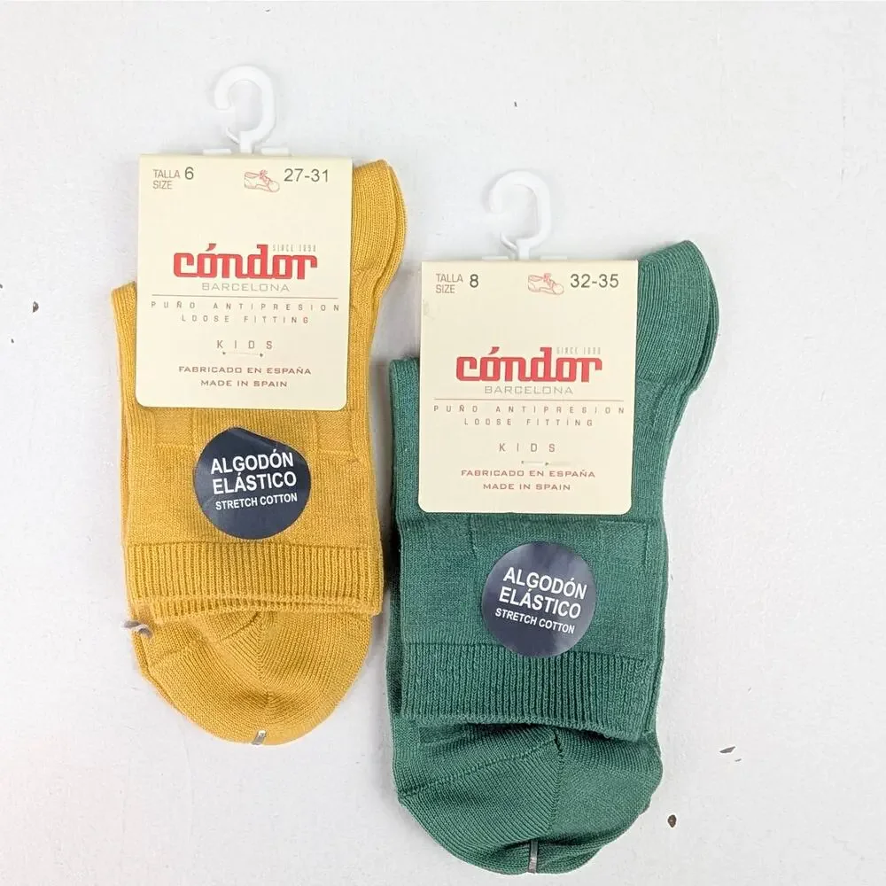 Condor Youth Mustard & Green Crew Socks - size 6Y & 8Y